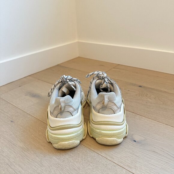 Balenciaga White Chunky Triple S Trainers Sz 37 - Picture 4 of 4